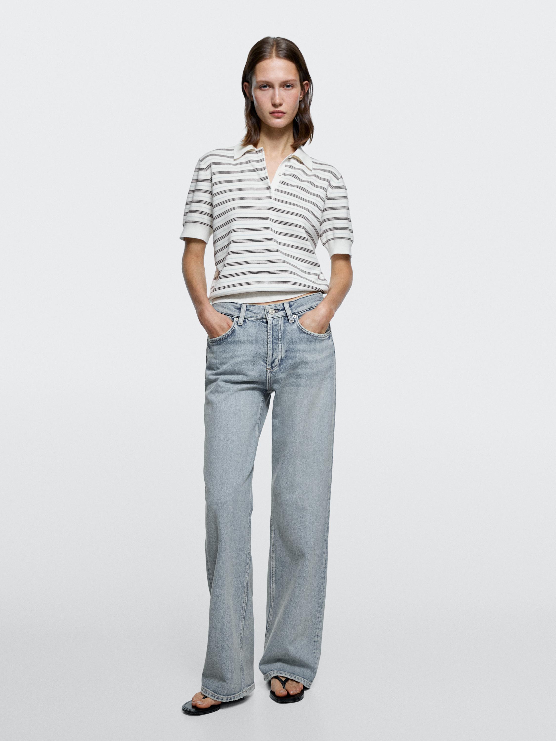 Jean wide leg taille moyenne